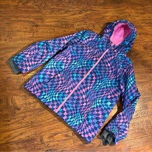 Lands' End girls size XL checkered winter jacket